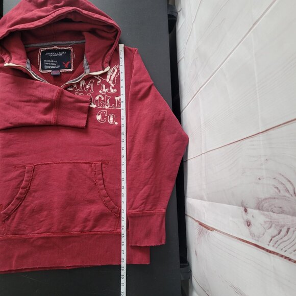 Y2K American Eagle ¼ Zip Hooded Embroidered Sweatshirt, Men’s XL Hoodie, EUC - Picture 9 of 9